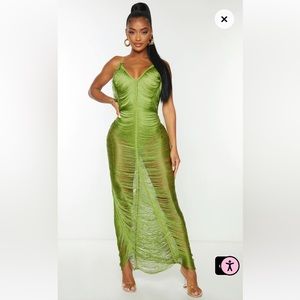 NWT Pretty little thing fringe set in green